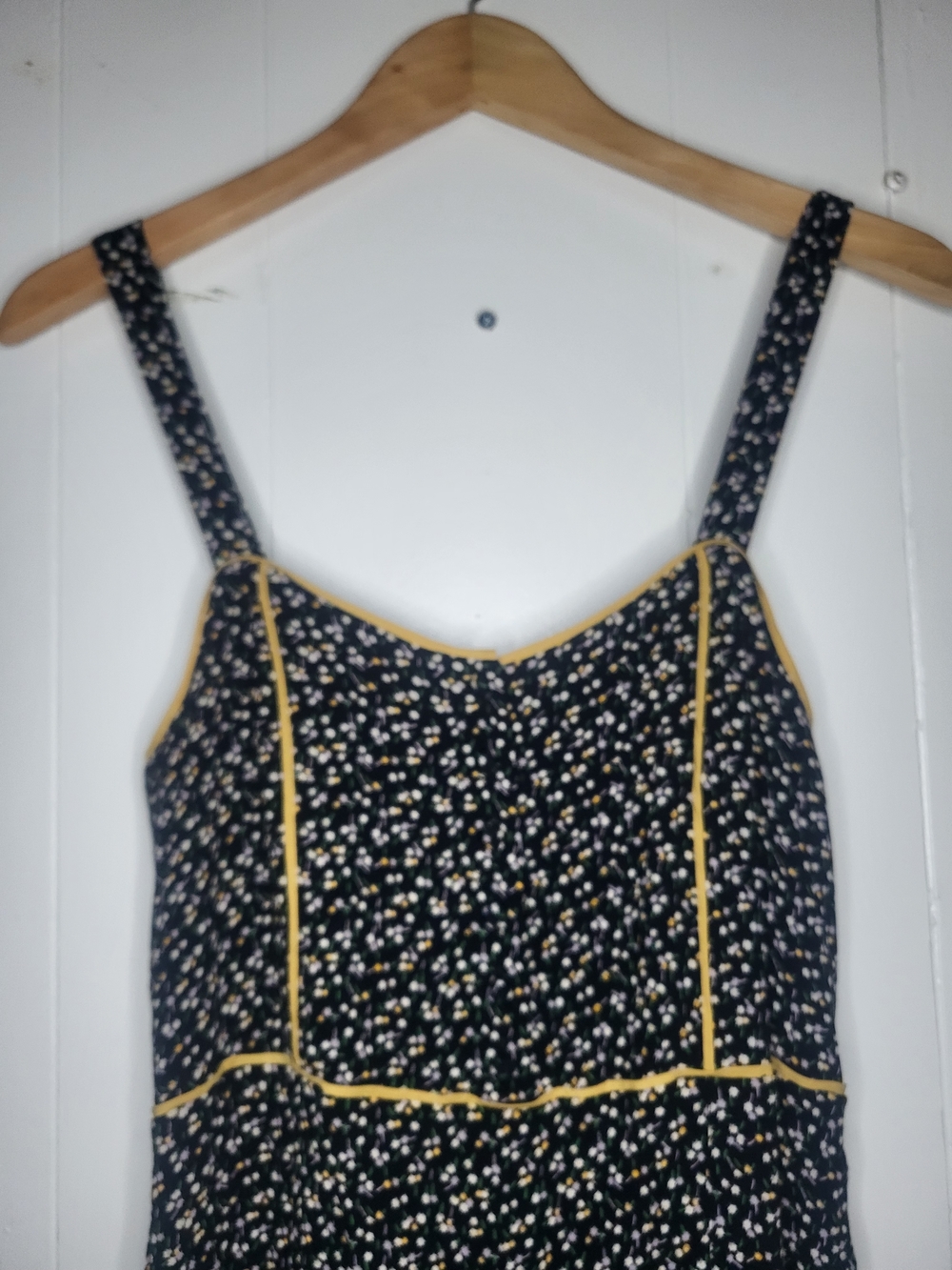 Madewell Black Floral Wide-Leg Jumpsuit with Cream Trim - Picture 3 of 12